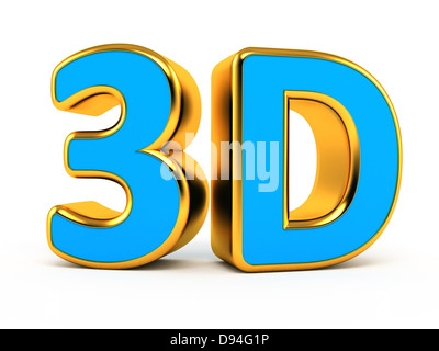 '3d' blue with gold symbol Stock Photo