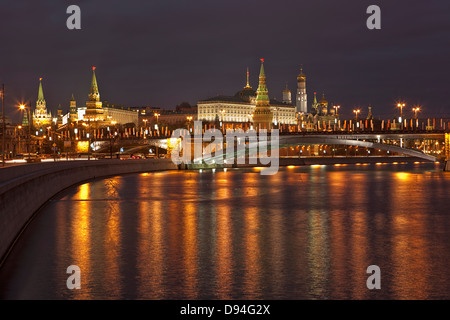 view over moskva river to kremlin, moscow, russia Stock Photo