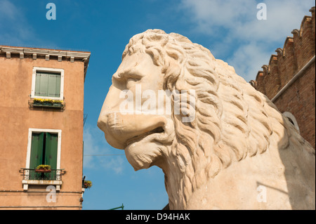 Lion at the Venetian Arsenal, Venice, Italy Stock Photo