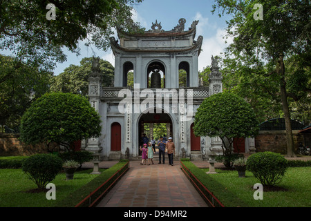 The Temple of Literature is Confucian temple which was formerly a center of learning in Hanoi. Stock Photo