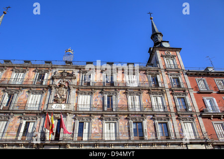 Allegorical paintings on the Casa de la Panaderia at Plaza Mayor in Madrid. Stock Photo