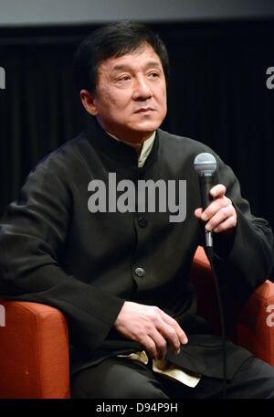 New York, USA. 10th June 2013. Jackie Chan in attendance for 2013 New York Asian Film Festival Star Asia Lifetime Achievement Award Ceremony, Walter Reade Theatre, Lincoln Center, New York, NY June 10, 2013. Photo By: Derek Storm/Everett Collection/Alamy Live News Stock Photo