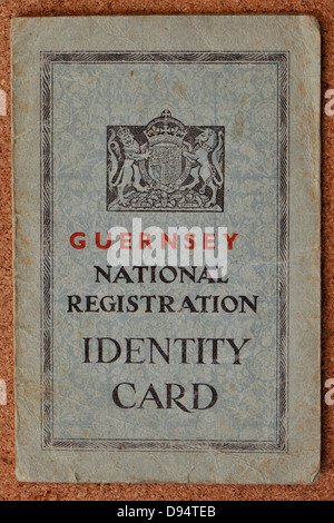 a WW2 national identity card for Guernsey Stock Photo