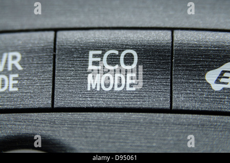 Eco mode button on a 2012 Toyota Prius Stock Photo