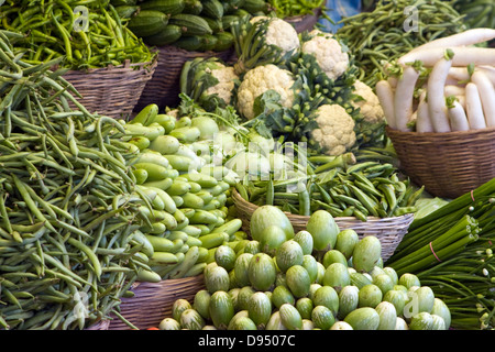 Asia, India, Karnataka, Belur, vegetables on the market Stock Photo