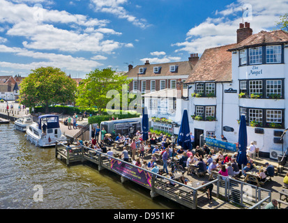 Henley-on-Thames The Angel pub by Henley bridge over the River Thames Henley-on-Thames Oxfordshire England UK GB Europe Stock Photo