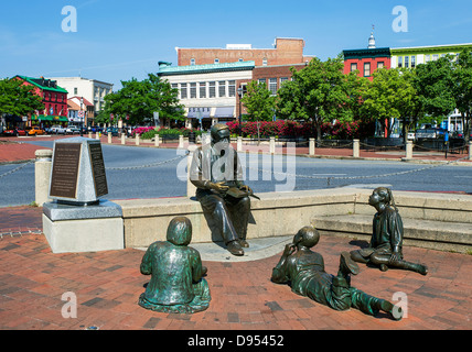 Kunta Kinte, Alex Haley Memorial sculpture, Annapolis, Maryland, USA Stock Photo