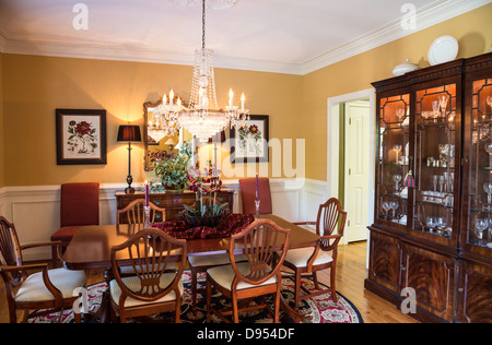 Showcase Formal Dining Room, Private Residence, South Carolina, USA Stock Photo