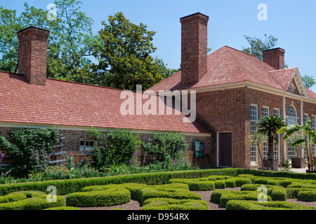 Upper Garden and greenhouse, Mt Vernon, Virginia, USA Stock Photo