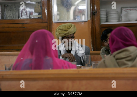 Rajasthani people sitting in cafe, Rajasthan, India Stock Photo
