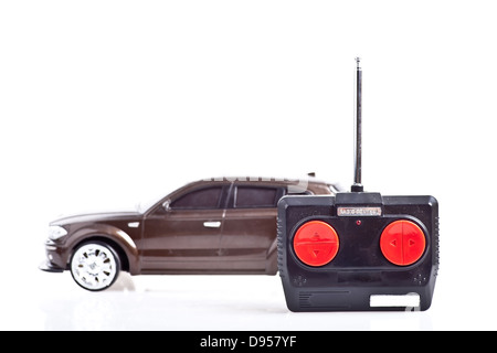 A radio controlled toy car on white background Stock Photo