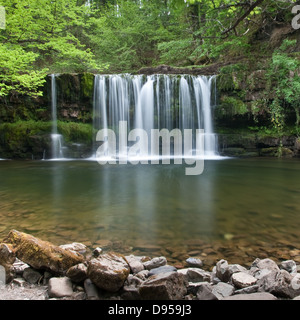 Sgwd Ddwli Isaf Waterfall Vale of Neath Brecon Beacons Stock Photo