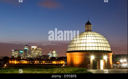 Canary Wharf and Foot Tunnel Greenwich London UK Stock Photo