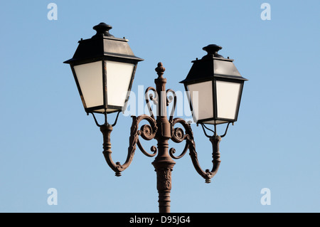 Street Lamps, Saintes-Maries-de-la-Mer, Bouches-du-Rhone, Provence, France Stock Photo