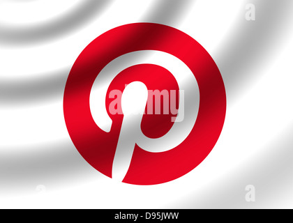 Pinterest logo symbol icon flag Stock Photo