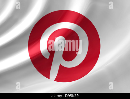 Pinterest logo symbol icon flag Stock Photo