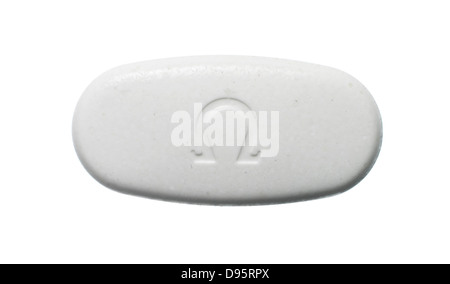 white pill cut out onto a white background Stock Photo