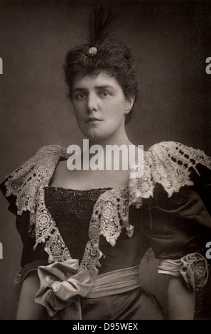 Lady Randolph Churchill (born Jennie Jerome - 1854-1921) American society beauty and mother of Winston Churchill who be came British Prime Minister.    From 'The Cabinet Portrait Gallery' (London, 1890-1894).  Woodburytype after photograph by W & D Downey. Stock Photo