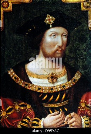 Henry VIII (1491-1547) king of England and Ireland  from 1509. Anonymous portrait c1520. Stock Photo