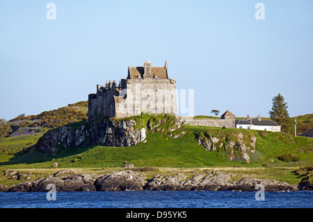 Duart Castle at Duart Point Firth of Lorn on the Isle of Mull in the west of Scotland Stock Photo