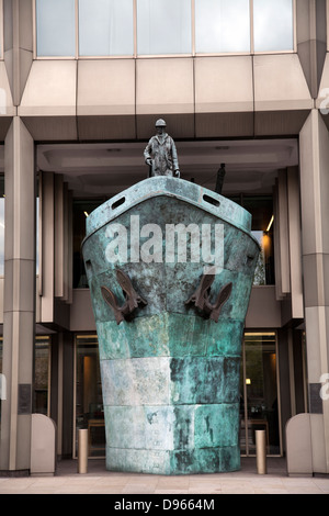 Seafarer Sculpture Memorial by Michael Sandle at International Maritime Organization Building in Southwark - London UK Stock Photo