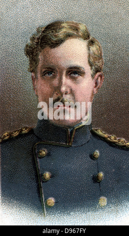Albert I (1875-1934) King of the Belgians from 1909, in military uniform. Chromolithograph published 1917 from a series on commanders during World War I Stock Photo