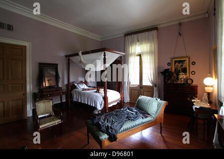 Bed room in Oak Alley Plantation-house of the sugarcane-plantation owner Jacques Telesphore Roman.  Photo: Klaus Nowottnick Date: April 22, 2013 Stock Photo