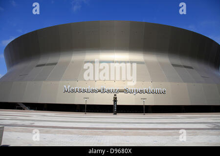 A really gigantic gymnasium is the Superdom of New Orleans.  It has about 95.000 places. Since October 23, 2011, the Superdom is renamed to Mercedes-Benz Superdom. The native football-team New Orleans Saints plays in the pro-league NFL.  Photo: Klaus Nowot Stock Photo