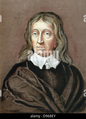 John Milton (1608-74) English poet. Chromolithograph after crayon portrait by William Fairthorne (1616-91) Stock Photo