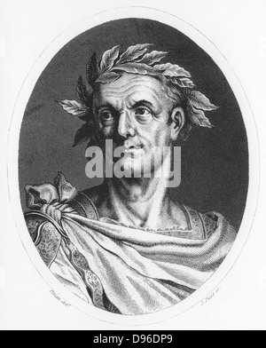 Julius Caesar (100-44 BC) Roman soldier and statesman. Engraving c1825. Stock Photo