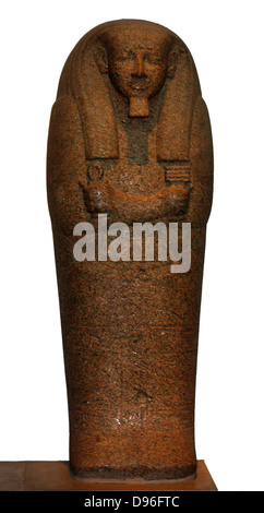 Red granite sarcophagus lid of Pahemnetjer. Nineteenth Dynasty (approx. 1250 BC) Egyptian. Possibly from Saqqara. Belonged to the coffin of the high priest of Ptah. Stock Photo