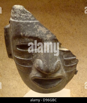 Olmec mask, pottery. Teotihuacan. 150 BC-750 AD, Meso-American Stock Photo