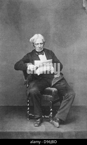 Michael Faraday (1791-1867) Briitsh physicist and chemist. From photograph taken in latter part of his life. Stock Photo