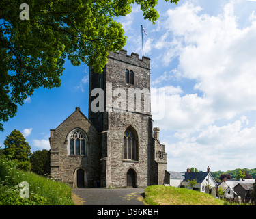 The Curch of All Saints in the market town of Dulverton in Exmoor National Park, Somerset, England. Stock Photo