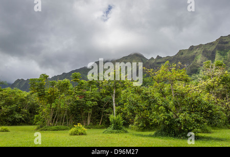 Ko'olau Mountains, Kaneohe, Oahu Hawaii Stock Photo