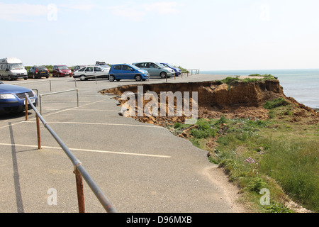 Compton Bay car park showing its' gradual collapse. Stock Photo