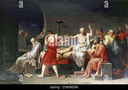 The Death of Socrates' 1787: Jacques Louis David (1748-1825) French historical painter. Oil on canvas Stock Photo