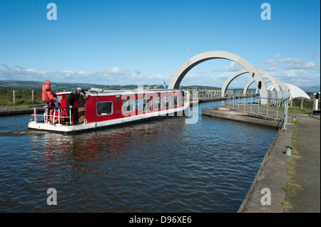 Boat, Falkirk Wheel, Bonnybridge, Falkirk, Scotland, Great Britain, Europe |Boot, Schiffshebewerk, Falkirk Wheel, Bonnybridge, F Stock Photo