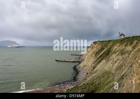 cliffs in Getxo with storm comming Stock Photo