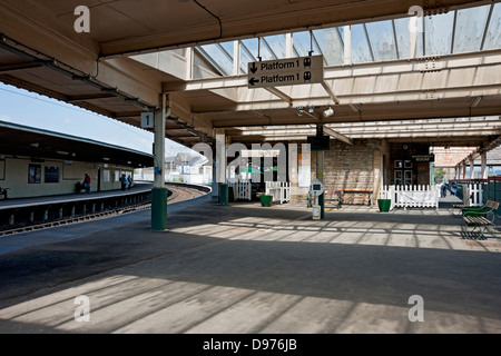 Carnforth Railway train Station platform Lancashire England UK United Kingdom GB Great Britain. Film location of Brief Encounter 1945 Stock Photo