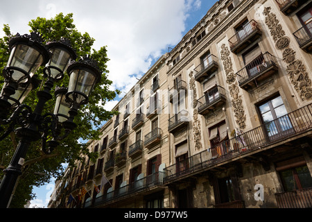 classic cast iron street light outside 25 las ramblas on la rambla dels caputxins barcelona catalonia spain Stock Photo