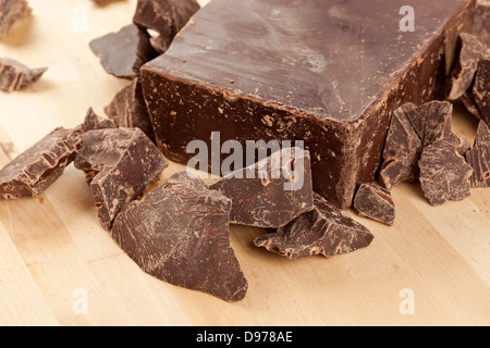 Dark Gourmet Chocolate against a back ground Stock Photo
