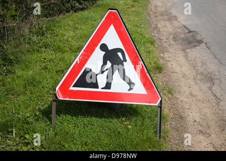 Men at work road signs, UK Stock Photo - Alamy
