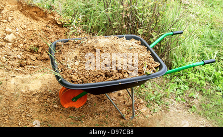 Plastic wheelbarrow Stock Photo