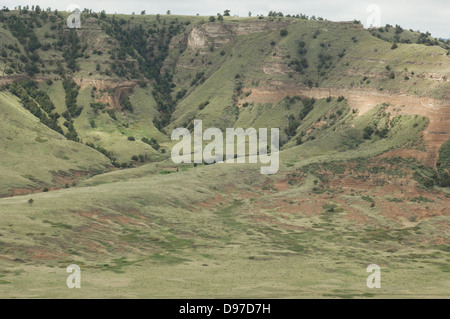 Mitchell Pass on the Oregon Trail, Scotts Bluff National Monument, Nebraska. Digital photograph Stock Photo