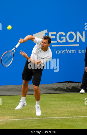 Frederik Nielsen (Denmark) at the Aegon Tennis Championship, Queens Club, London. 12th June 2013. Stock Photo