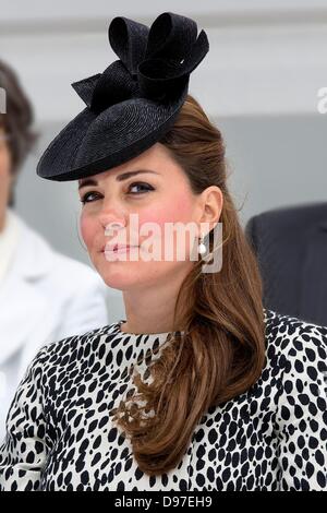 Southampton, United Kingdom. 13th June, 2013. Catherine, Duchess of Cambridge, names the cruise ship Royal Princess of Princess Cruises at the Ocean Cruise Terminal in Southampton, United Kingdom, 13 June 2013. Photo: Patrick van Katwijk / /dpa/Alamy Live News Stock Photo