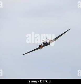 DC-3 flying in Iceland Stock Photo