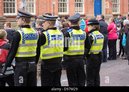 Police officers at a disaster training exercise in Leeds city center ...