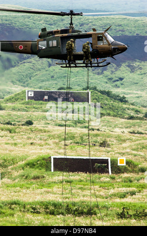 Japan Ground Self-Defense Forces (GSDF) take part in a live fire exercise in Japan Stock Photo